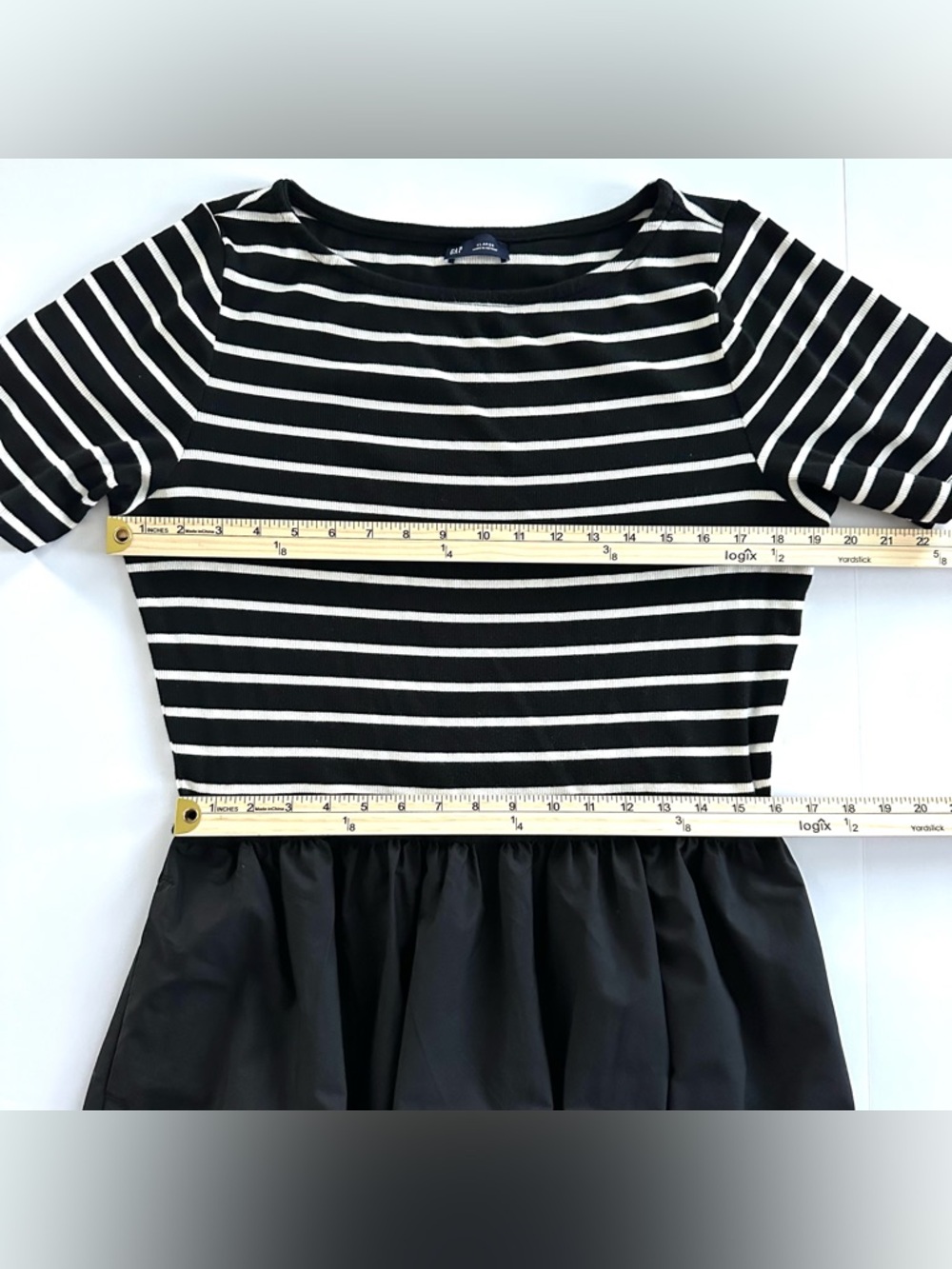 GAP Mixed Media Modern Rib Maxi Dress in Black Stripe | XL | EUC - Picture 8 of 11